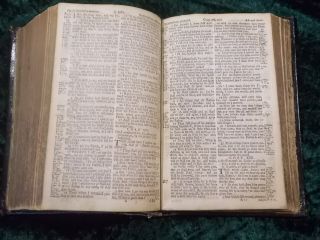 FINE SCOTTISH GILT LEATHER BINDING KING JAMES BIBLE 1725 COMPLETE 10