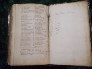 FINE SCOTTISH GILT LEATHER BINDING KING JAMES BIBLE 1725 COMPLETE 11