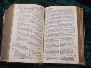 FINE SCOTTISH GILT LEATHER BINDING KING JAMES BIBLE 1725 COMPLETE 9