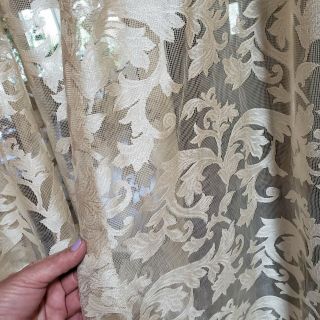 Vintage style long lace type curtains or drapes 76 