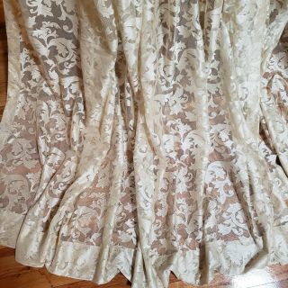 Vintage style long lace type curtains or drapes 76 
