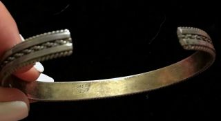 Vintage JAHE Navajo Sterling Silver Cuff Bracelet SIGNED 8 1/2 