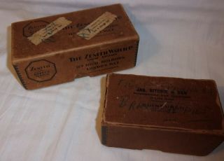 Vintage Zenith Watch Co Of Great Britain Box & Jas Ritchie & Son Box,  Edinburgh