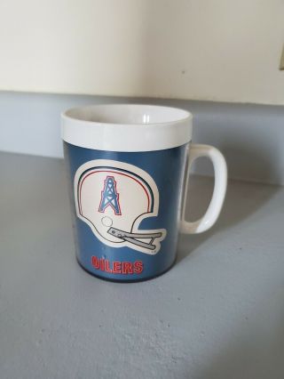 Houston Oilers Vintage Plastic Mug - Nfl Licensed 1976 - Thermo Serv - Retro