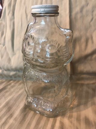Vintage 1948 Grapette Syrup Glass Bottle Lucky Cat Piggy Bank