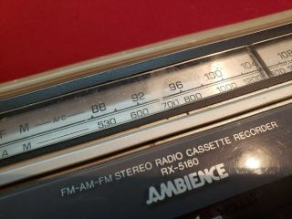 Vintage Panasonic RX - 5180 Boom Box Ghetto Blaster Cassette Radio Portable Stereo 3