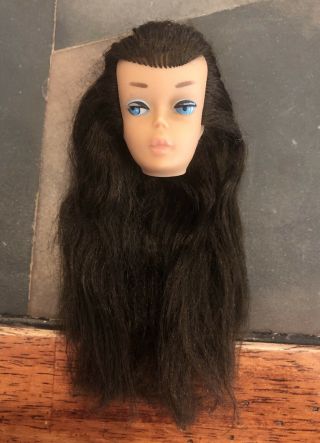 Vintage 1960s Swirl Ponytail Barbie Doll Brunette (head Only)