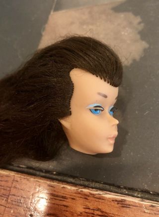 Vintage 1960s Swirl Ponytail Barbie Doll Brunette (Head Only) 3