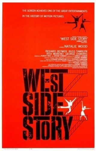 West Side Story Movie Poster Natalie Wood Rare 24x36