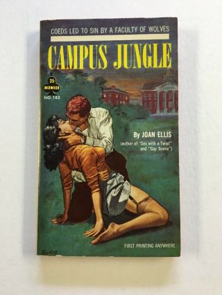 Campus Jungle Joan Ellis Vintage Sleaze Gga Paperback Midwood Rader Cover
