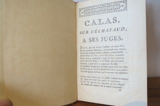 1765? - Calas,  Sur L’echafaud,  A Ses Juges - Rare French Poem,  Rebound