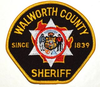 Walworth County Wisconsin Wi Sheriff Police Patch State Seal Vintage Old Mesh