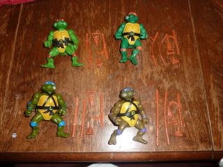 Vintage Tmnt Ninja Turtles Set Of 4 Nr Complete Soft Heads 1988 I5