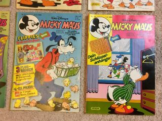 8 Vintage Micky Maus Disney Comic Books In German - Year 1986 5