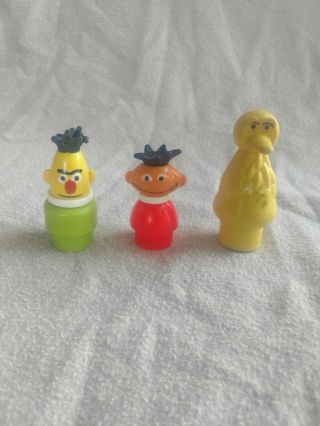 Vintage Fisher Price Little People Sesame Street Big Bird,  Bert And Ernie.