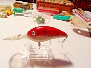 Old Lure Bill Dance Large Red/black And Silver Fat Shad For Catching Bass.
