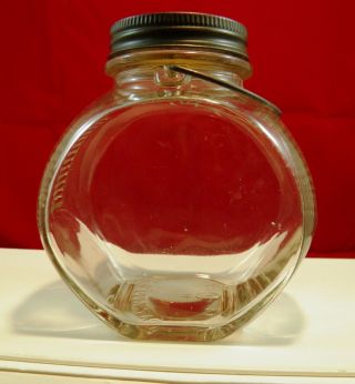 Vintage Owens Illinois Tip Tilting Candy Jar Canister W/ Bail Handle Lid 14 11 2