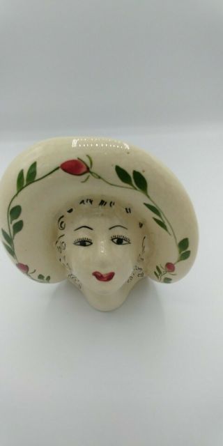 Vintage Lady Head Vase Cherokee China Hand Painted Hard To Find