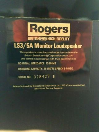 Rogers LS3 / 5A Monitor Speakers 5