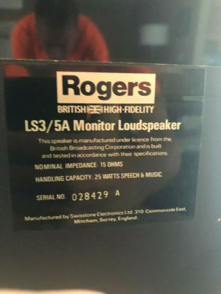 Rogers LS3 / 5A Monitor Speakers 6