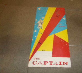 Vintage Marx Prototype Hand Painted Card For Toy Scabbard/sabre The Captain L@@k