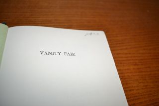 VANITY FAIR WILLIAM MAKEPEACE THACKERAY HB ICL A NOVEL WITHOUT A HERO 4