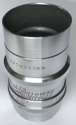 Wollensak Raptar 2 inch 50mm f1.  5 c mount Lens with shade 2