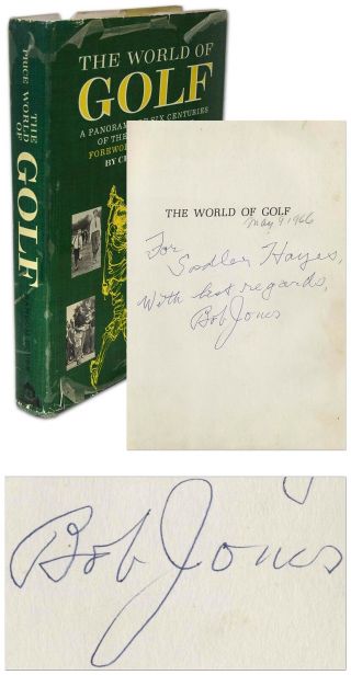 Robert Bobby Jones Signed  The World Of Golf  Book