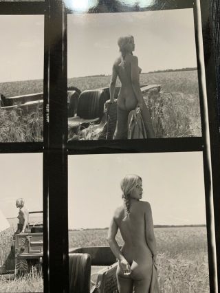 B/W 8X10 Contact Sheet 1960 - 70’s ART Posed Nude w/ Vintage JEEP BY Serge Jacques 3