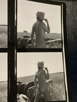 B/W 8X10 Contact Sheet 1960 - 70’s ART Posed Nude w/ Vintage JEEP BY Serge Jacques 4