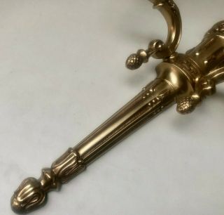 VINTAGE FRENCH GOLD COLOUR NEO CLASSICAL LARGE DOUBLE CANDLE SCONCE WALL LIGHT 7