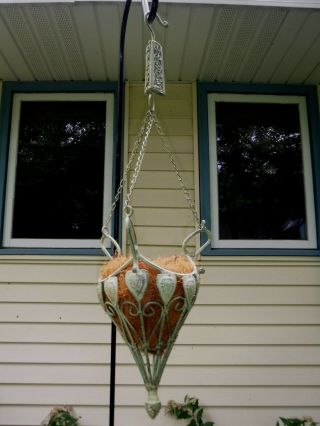 Vintage Victorian Style Hanging Flower Cone Metal Decorative Plant Hanging 35 " X9