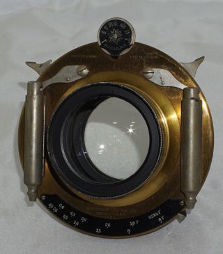 Wollensak Versar Portrait & View Lens 8x10 F6 Brass Portrait Lens