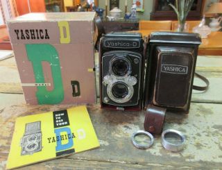 Yashica - D Model D Yashikor 80mm W/ Box,  Leather Case,  Accura No.  1 Lens