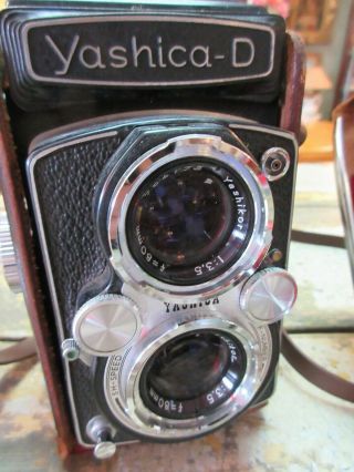 Yashica - D Model D Yashikor 80mm W/ Box,  Leather Case,  Accura No.  1 Lens 8