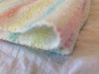 Vintage Beacon Baby Blanket Thermal Waffle Weave Stripes Stroller 40” X 28” Euc 2