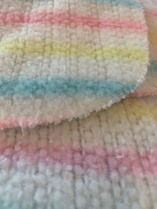 Vintage Beacon Baby Blanket Thermal Waffle Weave Stripes Stroller 40” X 28” Euc 3