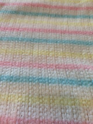 Vintage Beacon Baby Blanket Thermal Waffle Weave Stripes Stroller 40” X 28” Euc 5
