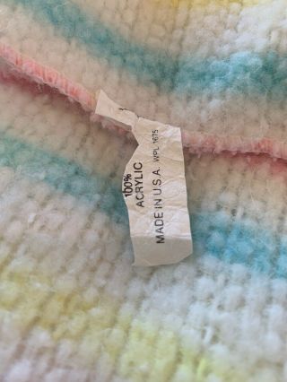 Vintage Beacon Baby Blanket Thermal Waffle Weave Stripes Stroller 40” X 28” Euc 6