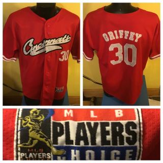 Vtg Authentic Cincinnati Reds Ken Griffey Jr 30 Lg Mlb Baseball Jersey Hof Rare