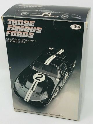 1977 Testors " Those Famous Fords " Ford Mark Ii - Vintage 1:25 Kit