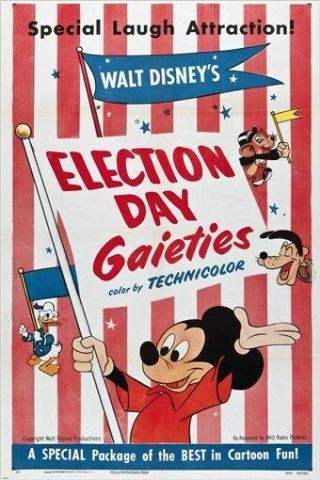 Mickey Mouse In Election Day Gaieties Vintage Movie Poster Walt Disney 24x36