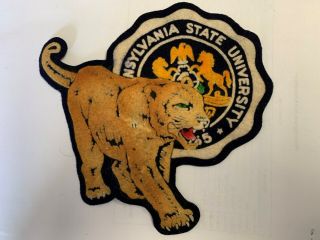 Vintage Larger Size Psu Penn State University Nittany Lions Felt Patch Unusual