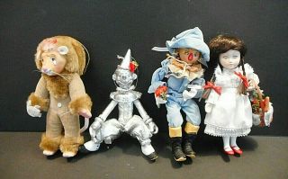 Vintage 1980s Kurt S Adler Wizard Of Oz Christmas Ornaments Lion Tin Man Dorothy