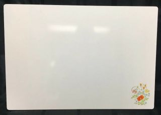 Vtg Corning Portable Counter Saver Wildflower White Cutting Board Large 14x20