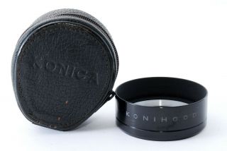[near Mint] Vintage Konica Konihood Lens Metal Hood 49mm W/ Case From Japan