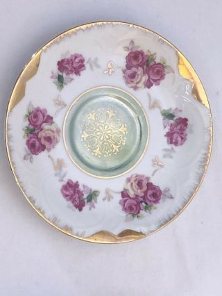 Vintage Royal Halsey Very Fine Tea Cup And Saucer Iridescent Floral Green/ Pink 3