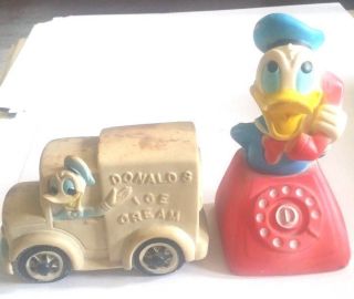 (2) Vintage Danara Donald Duck/disney 1960 