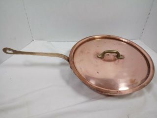 Vintage Ruffoni Historia Hammered Copper /stainless Artichoke Handle 11 " Fry Pan