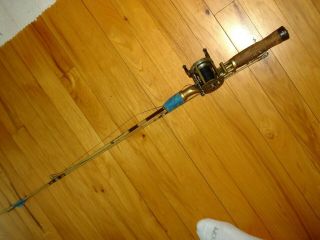 Vintage Pflueger Summit Level Wind Bait Cast Reel With A Pfleger Pole Dr